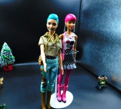 blue pink hair fashion doll a